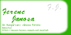 ferenc janosa business card