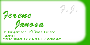 ferenc janosa business card